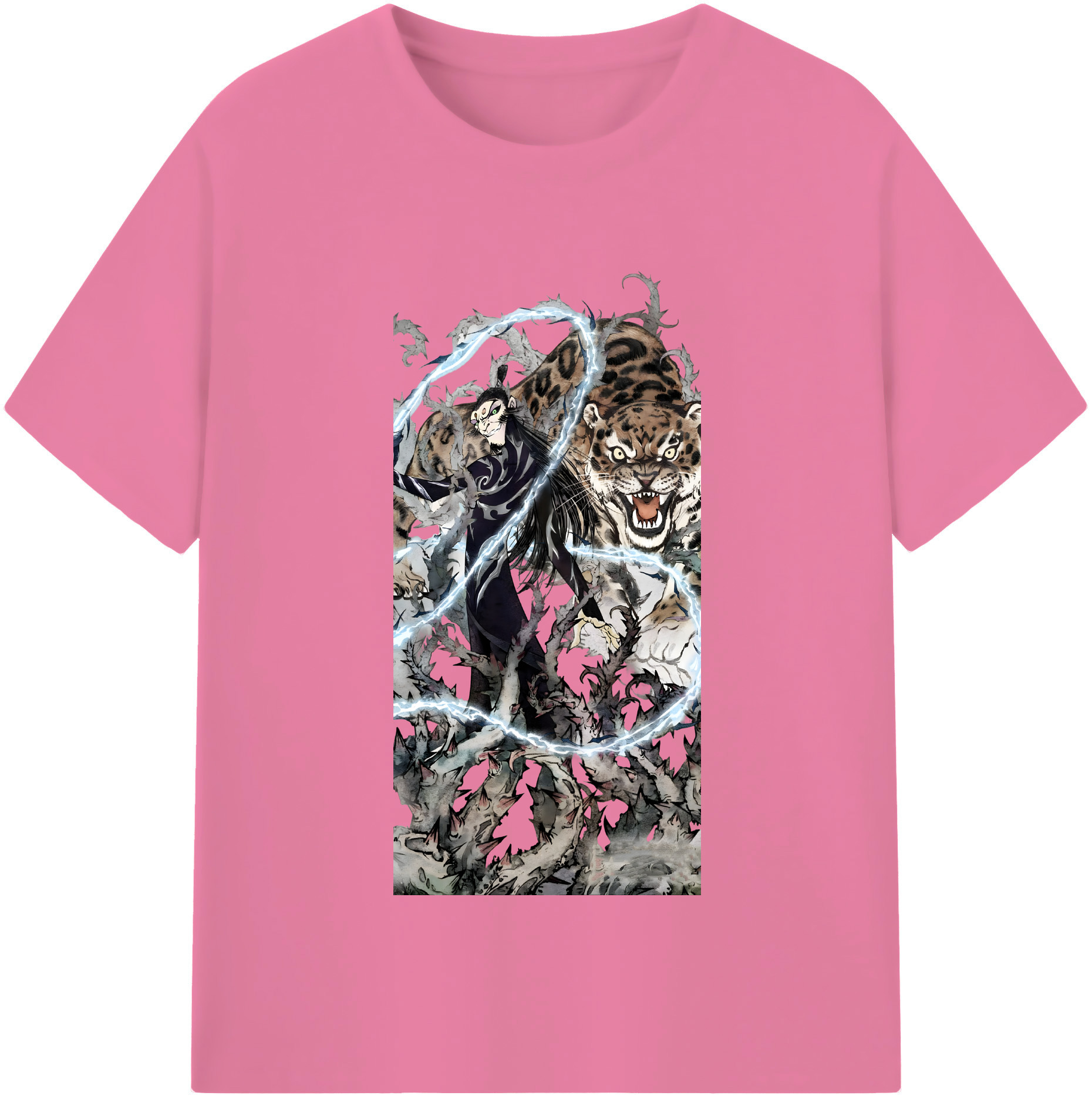 （画像用） Ne Zha 2 ナタ 魔童の大暴れ 綿100％半袖Tシャツ（フロントプリント）